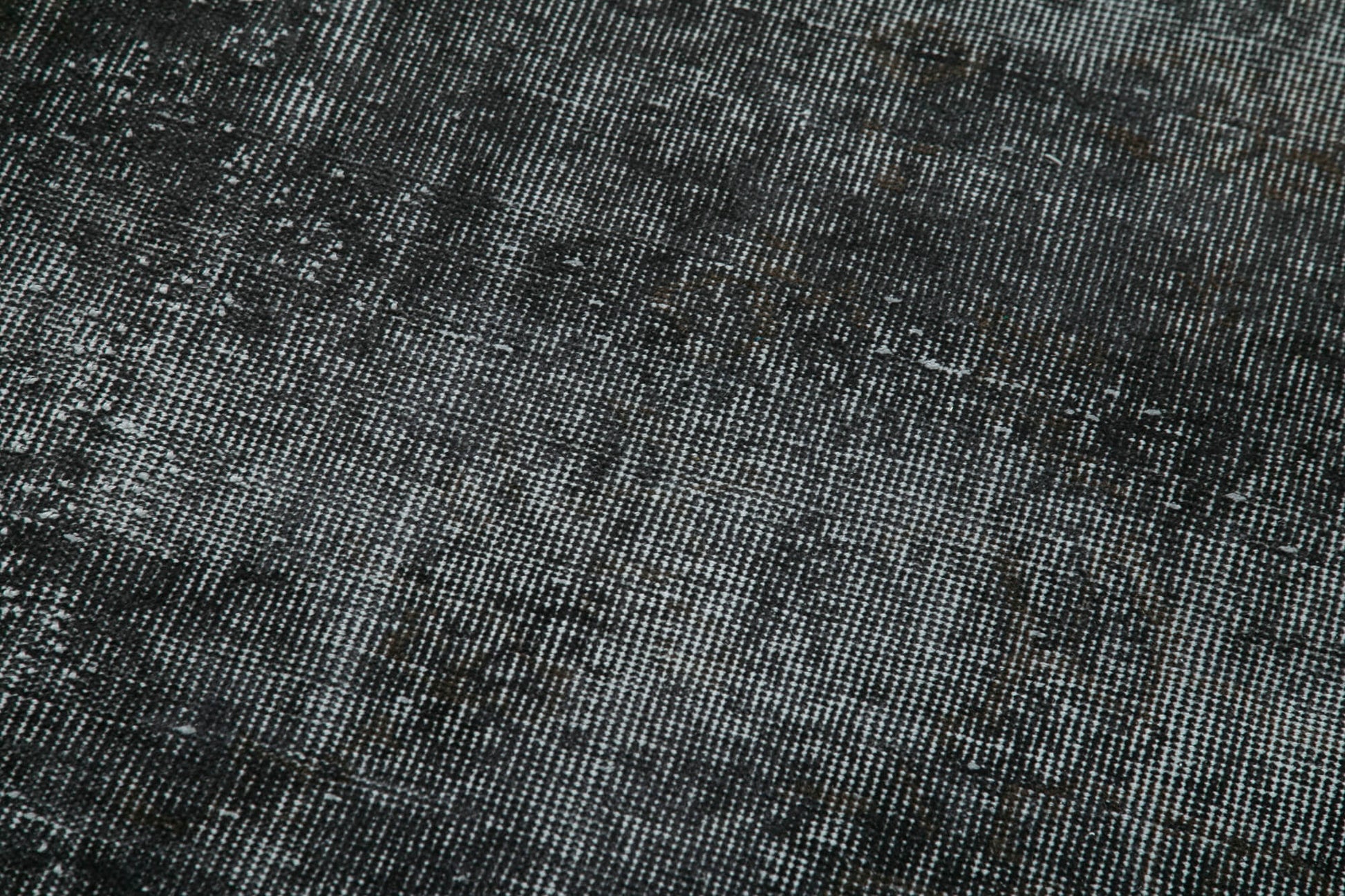 Overdyed Vintage Siyah Eskitme Pamuk Yün El Dokuma Halısı 90x326 Agacan