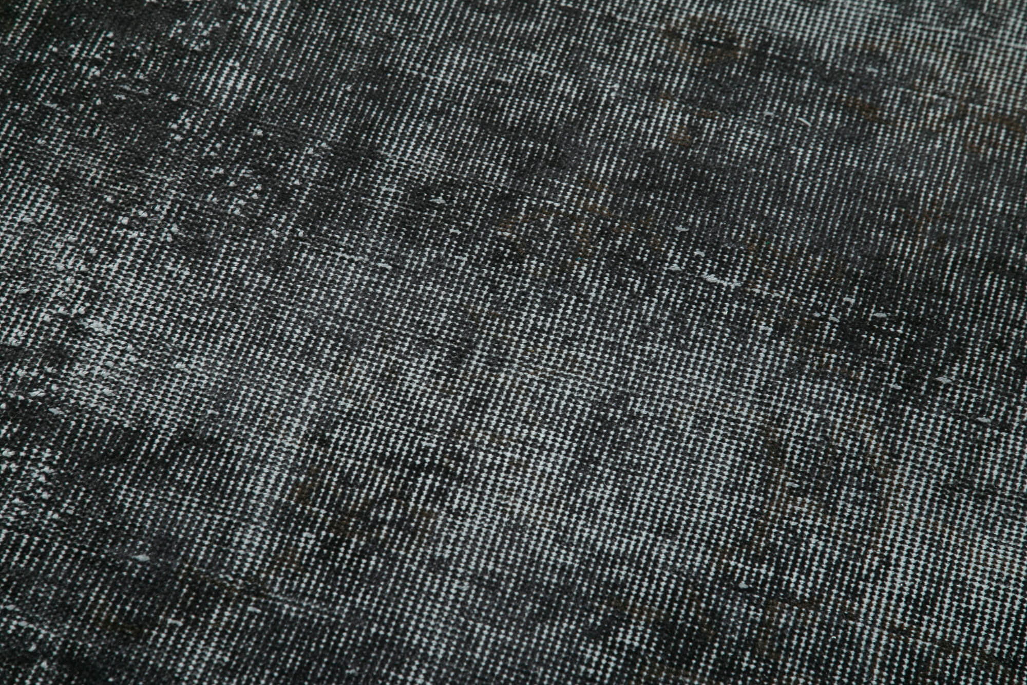 Overdyed Vintage Siyah Eskitme Pamuk Yün El Dokuma Halısı 90x326 Agacan