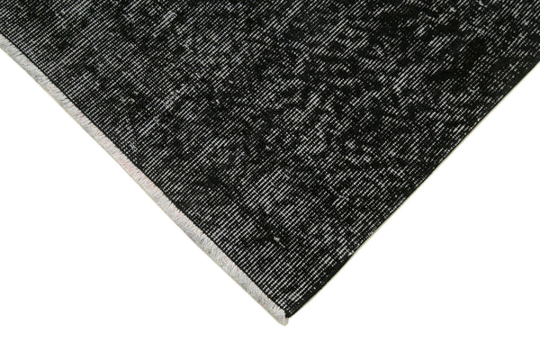 Overdyed Vintage Siyah Eskitme Pamuk Yün El Dokuma Halısı 86x320 Agacan