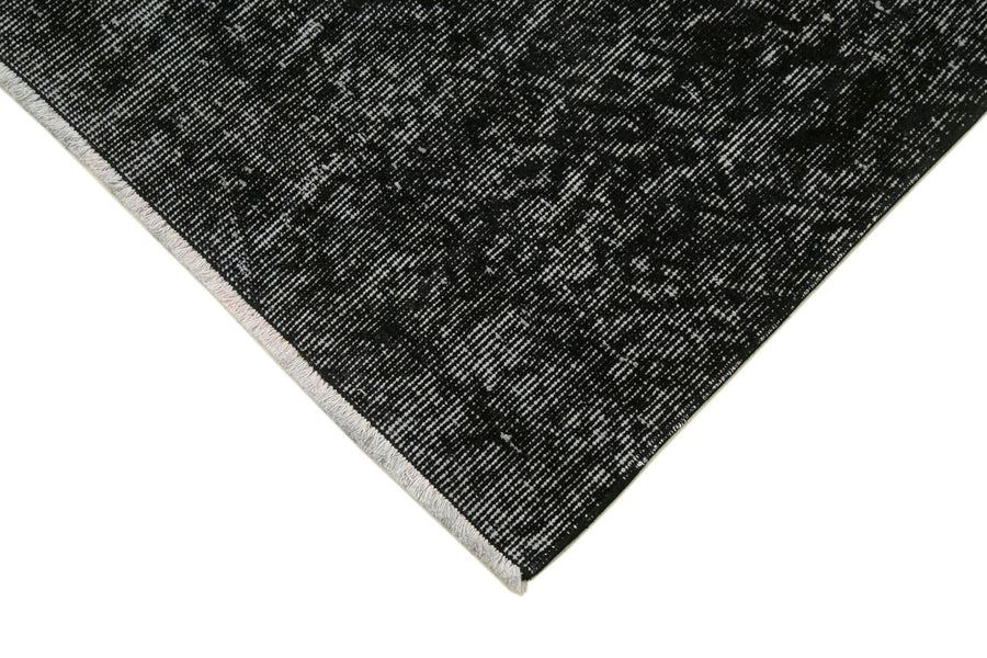 Black & Grey Abstract Vintage Runner Rug 86x320 cm (2'10" x 10'6") – in the hallway