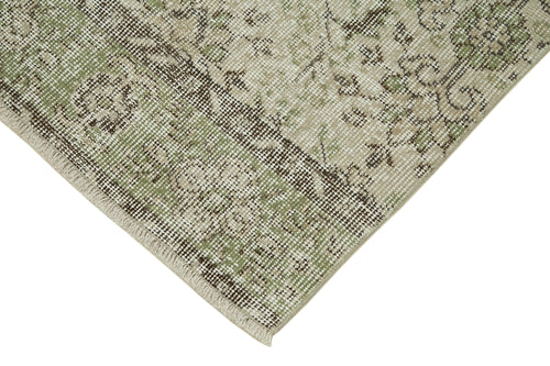 Overdyed Vintage Bej Eskitme Pamuk Yün El Dokuma Halısı 81x290 Agacan