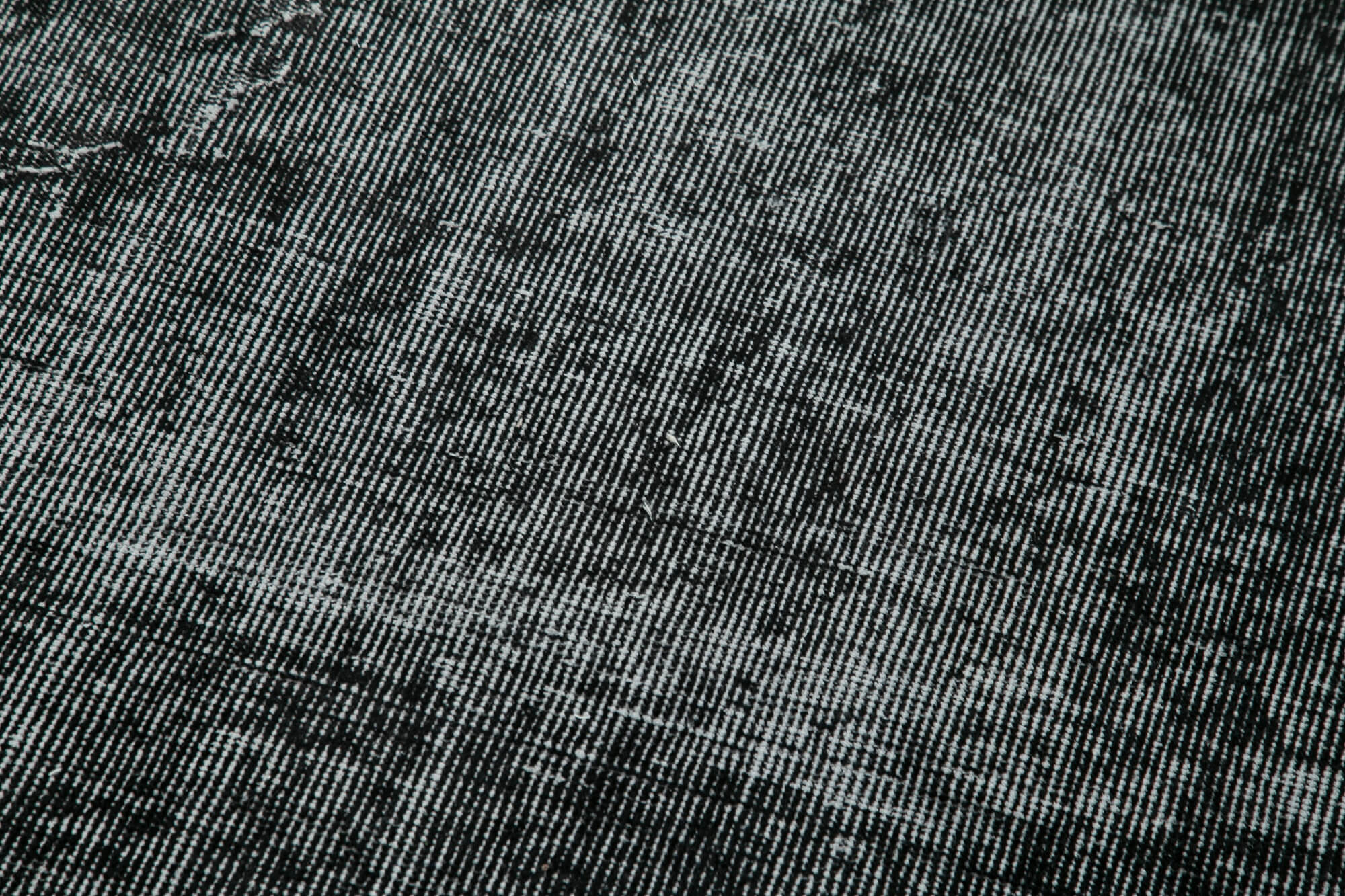 Overdyed Vintage Siyah Eskitme Pamuk Yün El Dokuma Halısı 82x317 Agacan