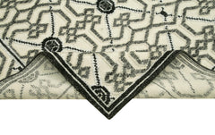 Morocco Bej Geometrik Yün Pamuk El Dokuma Halısı 244x305 Agacan