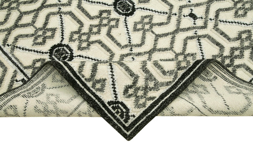 Morocco Bej Geometrik Yün Pamuk El Dokuma Halısı 244x305 Agacan