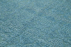 Morocco Mavi Geometrik Yün Pamuk El Dokuma Halısı 244x305 Agacan