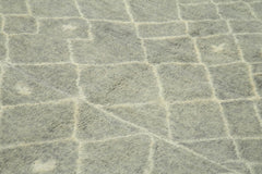 Morocco Gri Geometrik Yün Pamuk El Dokuma Halısı 249x297 Agacan