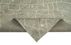 Morocco Gri Geometrik Yün Pamuk El Dokuma Halısı 249x297 Agacan