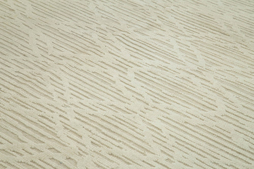 Morocco Bej Geometrik Yün Pamuk El Dokuma Halısı 274x366 Agacan