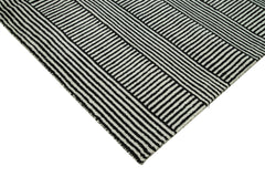 Morocco Siyah Geometrik Yün Pamuk El Dokuma Halısı 277x356 Agacan