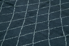 Morocco Siyah Geometrik Yün Pamuk El Dokuma Halısı 274x366 Agacan