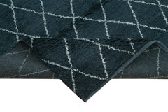 Morocco Siyah Geometrik Yün Pamuk El Dokuma Halısı 274x366 Agacan