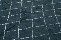 Morocco Siyah Geometrik Yün Pamuk El Dokuma Halısı 274x366 Agacan