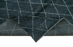 Morocco Siyah Geometrik Yün Pamuk El Dokuma Halısı 274x366 Agacan