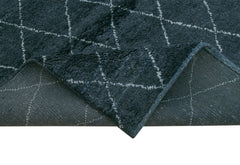 Morocco Siyah Geometrik Yün Pamuk El Dokuma Halısı 277x371 Agacan