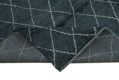 Morocco Siyah Geometrik Yün Pamuk El Dokuma Halısı 274x366 Agacan