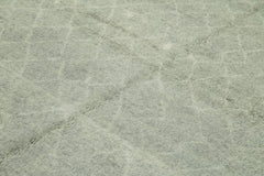 Morocco Gri Geometrik Yün Pamuk El Dokuma Halısı 279x361 Agacan