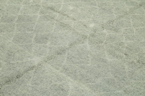 Morocco Gri Geometrik Yün Pamuk El Dokuma Halısı 279x361 Agacan