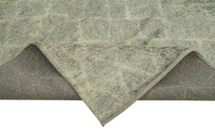 Morocco Gri Geometrik Yün Pamuk El Dokuma Halısı 279x361 Agacan