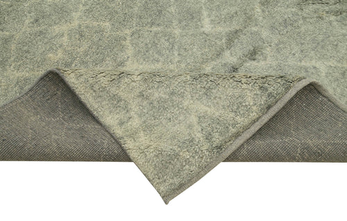 Morocco Gri Geometrik Yün Pamuk El Dokuma Halısı 279x361 Agacan