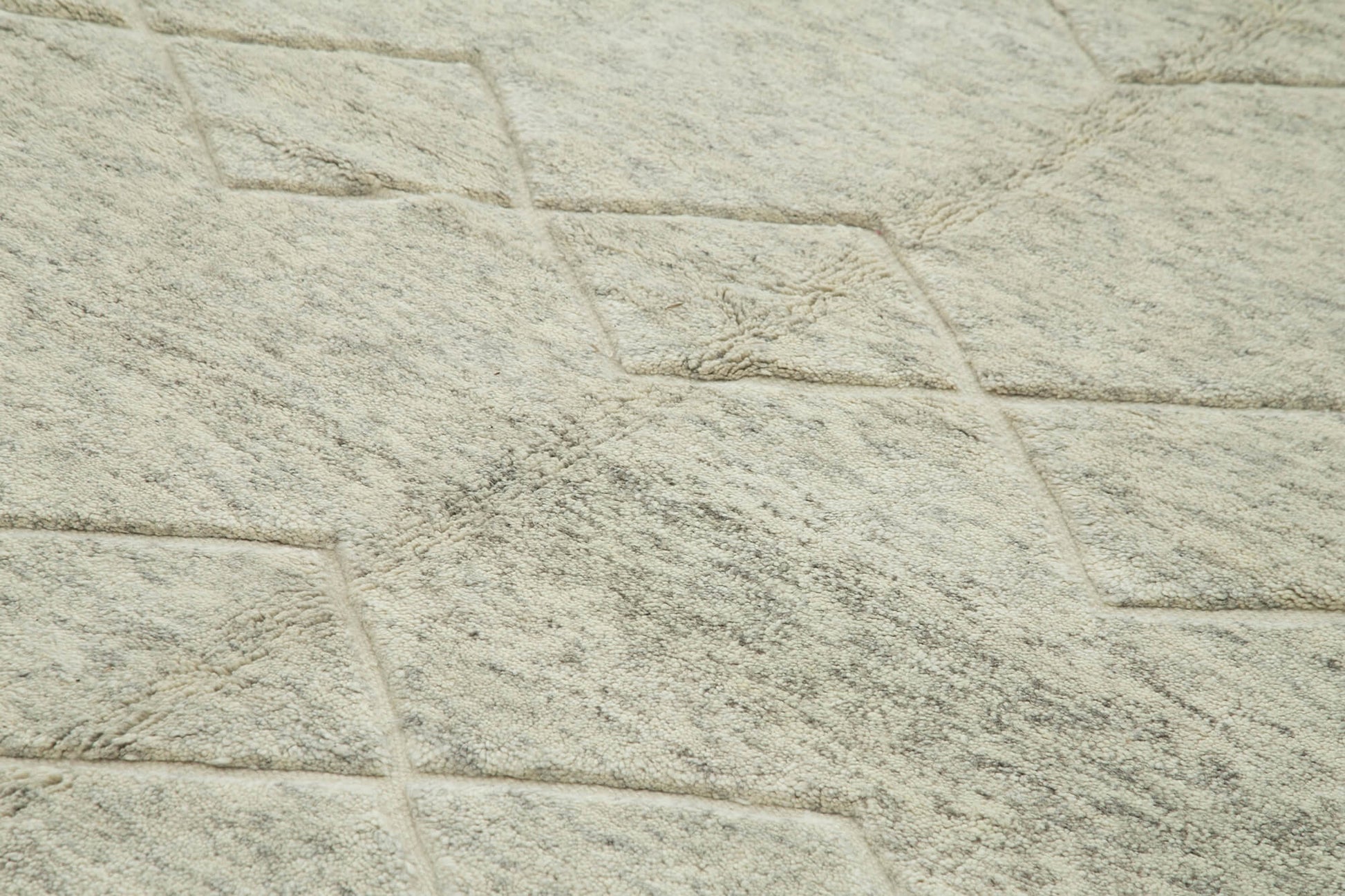 Morocco Bej Geometrik Yün Pamuk El Dokuma Halısı 295x432 Agacan