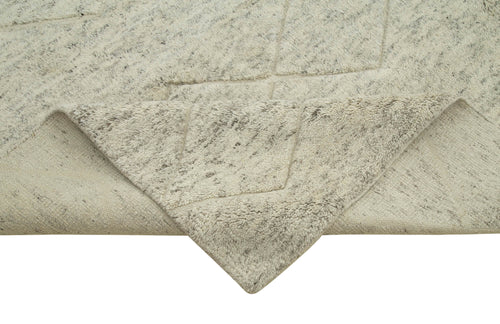 Morocco Bej Geometrik Yün Pamuk El Dokuma Halısı 295x432 Agacan