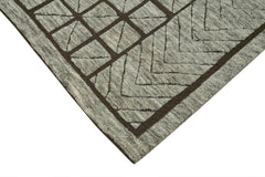 Morocco Kahverengi Geometrik Yün Pamuk El Dokuma Halısı 274x366 Agacan