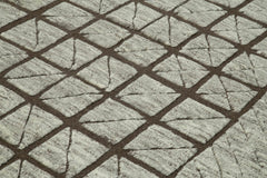 Morocco Kahverengi Geometrik Yün Pamuk El Dokuma Halısı 274x366 Agacan