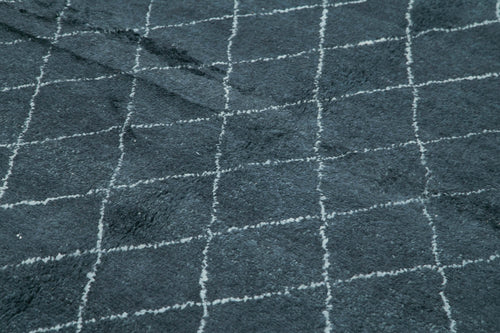 Morocco Siyah Geometrik Yün Pamuk El Dokuma Halısı 277x366 Agacan