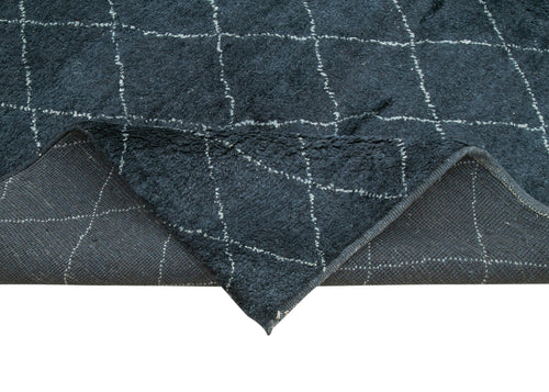 Morocco Siyah Geometrik Yün Pamuk El Dokuma Halısı 277x366 Agacan