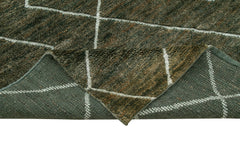 Morocco Yeşil Geometrik Yün Pamuk El Dokuma Halısı 287x376 Agacan