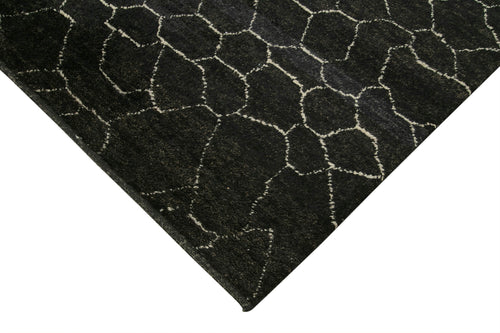 Morocco Kahverengi Geometrik Yün Pamuk El Dokuma Halısı 274x373 Agacan