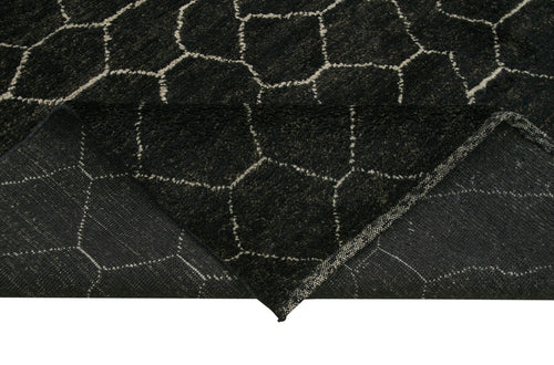 Morocco Kahverengi Geometrik Yün Pamuk El Dokuma Halısı 274x373 Agacan