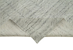 Morocco Gri Geometrik Yün Pamuk El Dokuma Halısı 300x419 Agacan