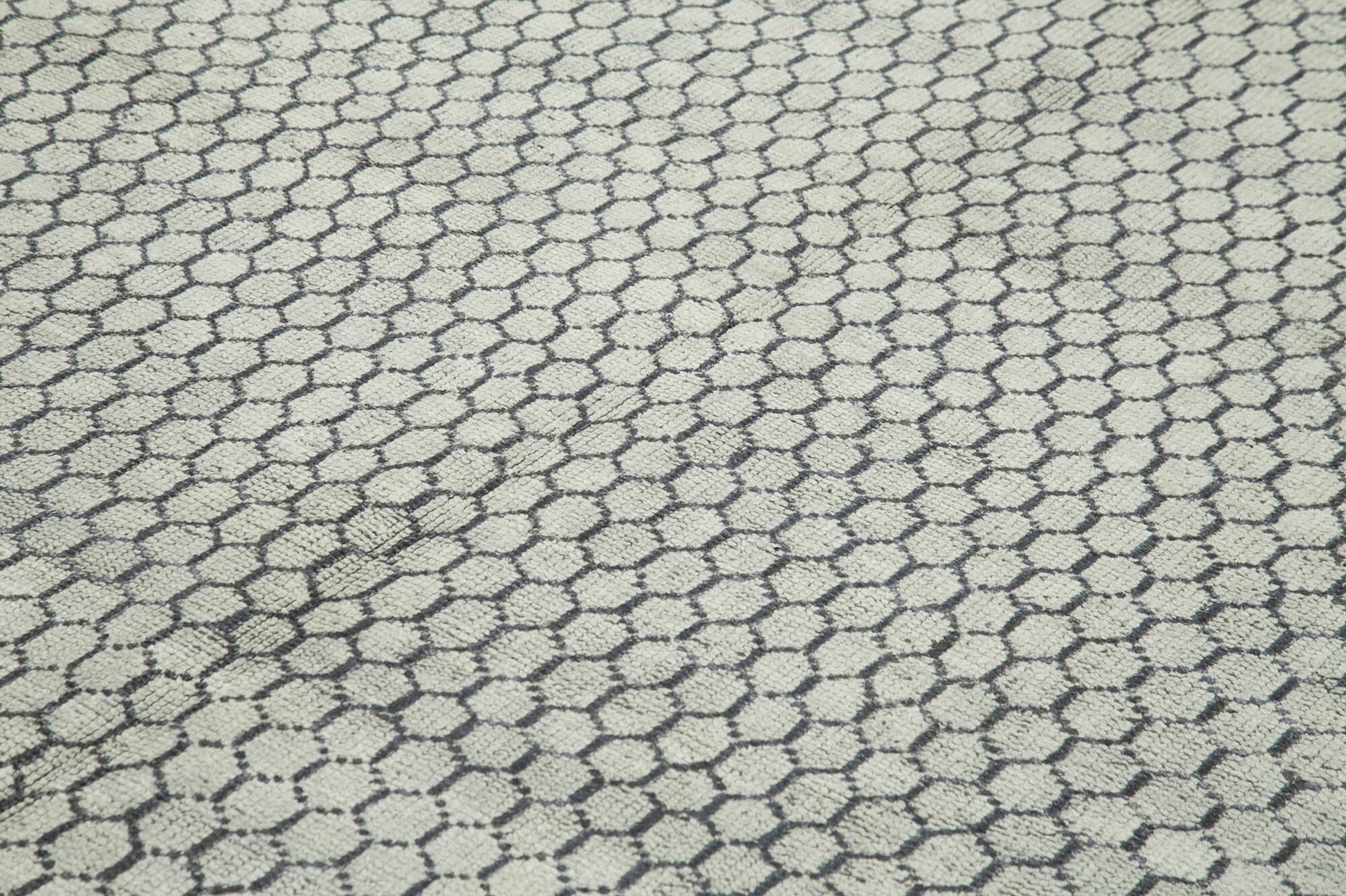 Morocco Bej Geometrik Yün Pamuk El Dokuma Halısı 307x427 Agacan