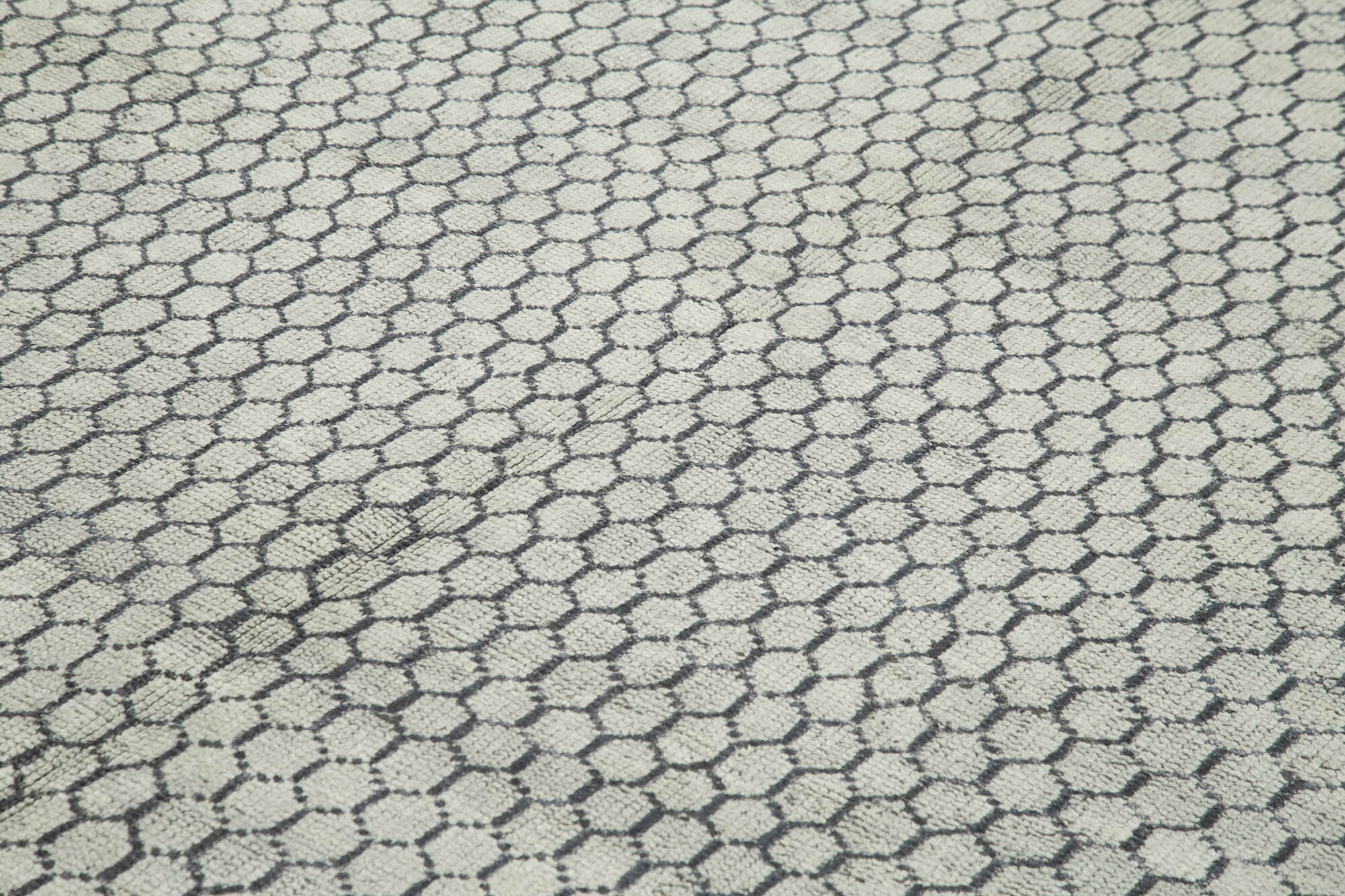 Morocco Bej Geometrik Yün Pamuk El Dokuma Halısı 307x427 Agacan