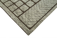 Morocco Kahverengi Geometrik Yün Pamuk El Dokuma Halısı 305x427 Agacan