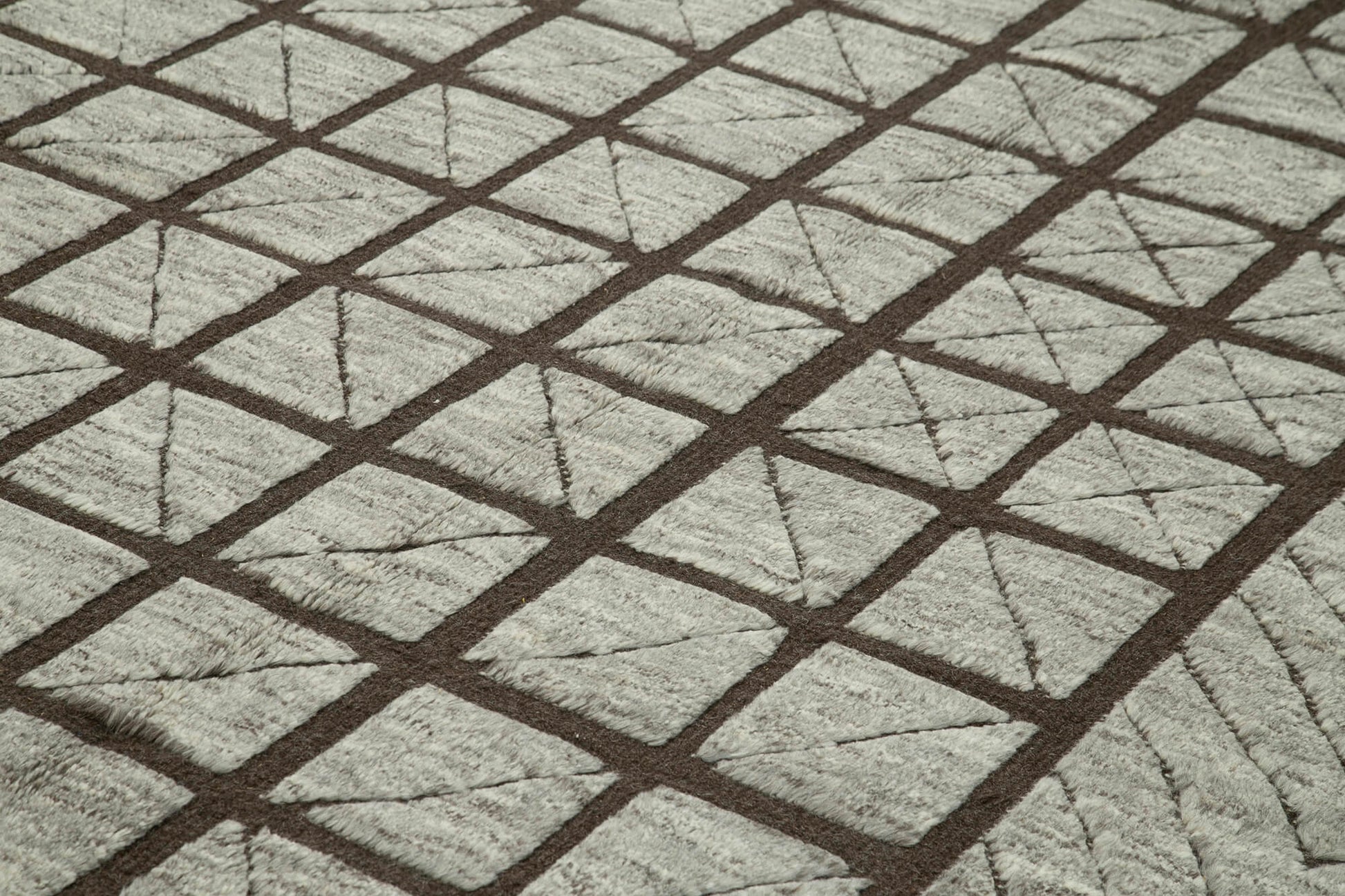 Morocco Kahverengi Geometrik Yün Pamuk El Dokuma Halısı 305x427 Agacan