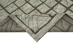 Morocco Kahverengi Geometrik Yün Pamuk El Dokuma Halısı 305x427 Agacan