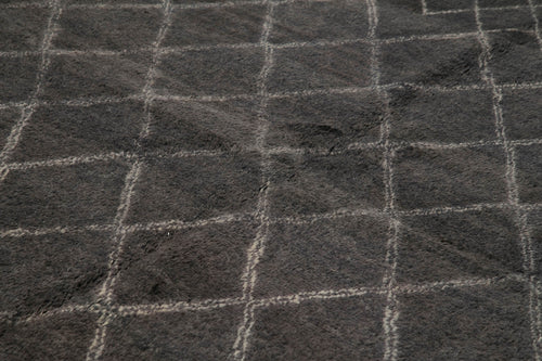 Morocco Kahverengi Geometrik Yün Pamuk El Dokuma Halısı 312x427 Agacan