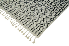 Morocco Bej Geometrik Yün Pamuk El Dokuma Halısı 274x366 Agacan