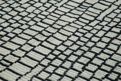 Morocco Bej Geometrik Yün Pamuk El Dokuma Halısı 274x366 Agacan