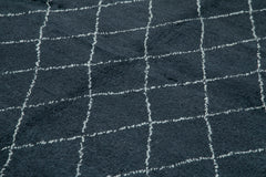 Morocco Mavi Geometrik Yün Pamuk El Dokuma Halısı 274x366 Agacan