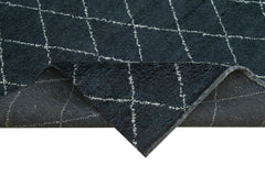 Morocco Mavi Geometrik Yün Pamuk El Dokuma Halısı 274x366 Agacan