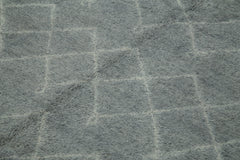 Morocco Gri Geometrik Yün Pamuk El Dokuma Halısı 246x307 Agacan