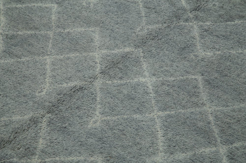 Morocco Gri Geometrik Yün Pamuk El Dokuma Halısı 246x307 Agacan