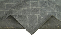 Morocco Gri Geometrik Yün Pamuk El Dokuma Halısı 246x307 Agacan