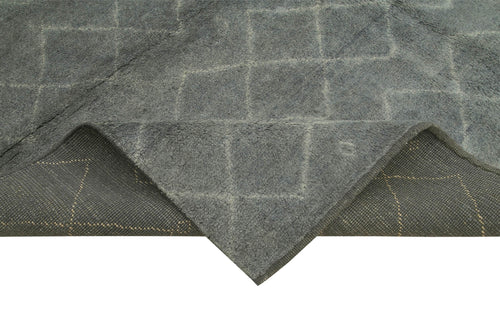 Morocco Gri Geometrik Yün Pamuk El Dokuma Halısı 246x307 Agacan