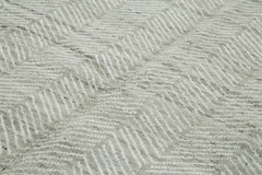 Morocco Gri Geometrik Yün Pamuk El Dokuma Halısı 239x305 Agacan