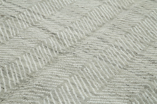 Morocco Gri Geometrik Yün Pamuk El Dokuma Halısı 239x305 Agacan