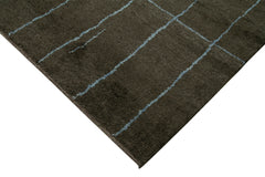 Morocco Kahverengi Geometrik Yün Pamuk El Dokuma Halısı 249x300 Agacan